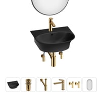 Комплект 6 в 1 Wellsee Bathroom Sink накладная/подвесная раковина 46x41 см состоит 20219929R