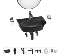 Комплект 7 в 1 Wellsee Bathroom Sink накладная/подвесная раковина 55x43 см состоит 20219945R