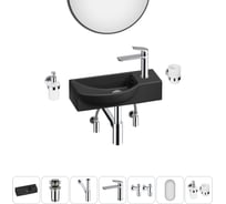 Комплект 7 в 1 Wellsee Bathroom Sink накладная/подвесная раковина 45x24 см состоит 20219650R