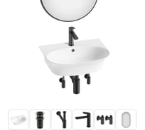 Комплект 6 в 1 Wellsee Bathroom Sink накладная/подвесная раковина 55x43 см состоит 20219934R