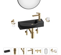 Комплект 7 в 1 Wellsee Bathroom Sink накладная/подвесная раковина 50x24 см состоит 20219680R