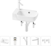 Комплект 5 в 1 Wellsee Bathroom Sink накладная/подвесная раковина 40x24 см состоит 20216400R