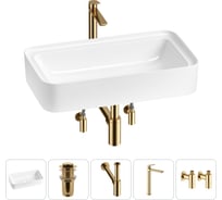 Комплект 5 в 1 Wellsee Bathroom Sink накладная раковина 75x40 см состоит из 3331109 20215346R