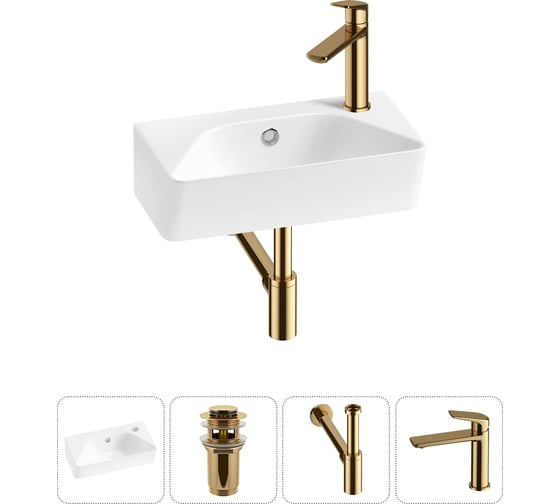 Комплект 4 в 1 Wellsee Bathroom Sink накладная/подвесная раковина 40x22 см состоит 20216423R 1