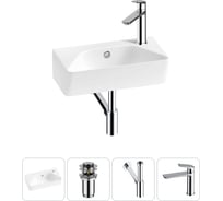 Комплект 4 в 1 Wellsee Bathroom Sink накладная/подвесная раковина 40x22 см состоит 20216421R