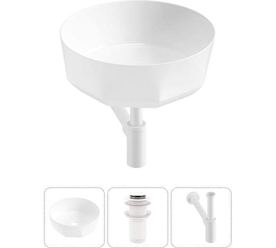 Комплект 3 в 1 Wellsee Lavinia Boho Bathroom Sink накладная раковина 42x42 см 3331109 20215796R