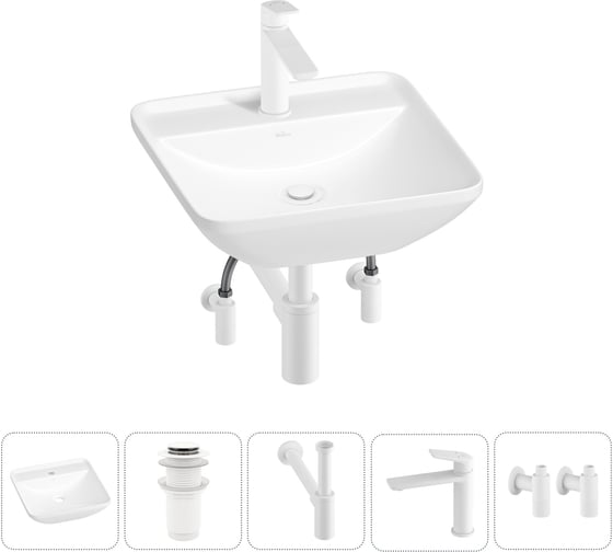 Набор Wellsee 5 в 1 Cute Twin S накладная раковина 43x43 см 3183010 20213369R