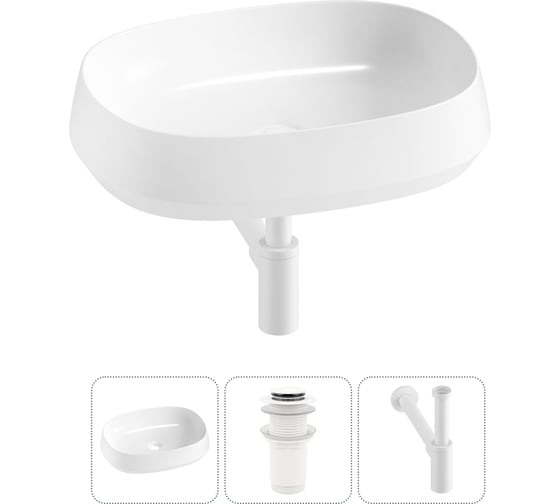 Комплект 3 в 1 Wellsee Lavinia Boho Bathroom Sink накладная раковина 54x41 см 3331110 20215403R