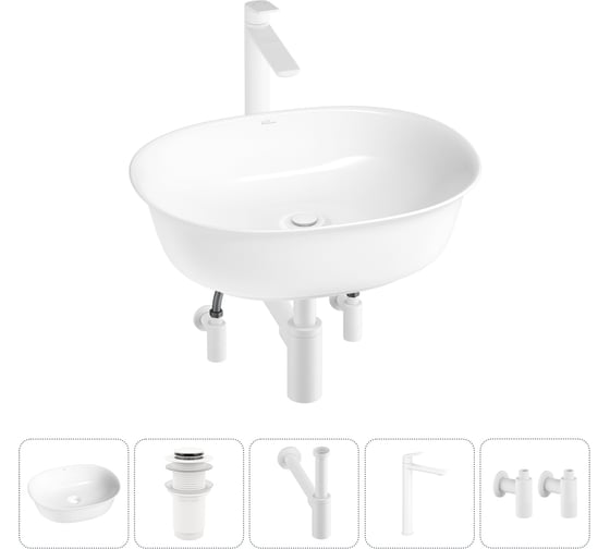 Набор Wellsee 5 в 1 Brillant iCon накладная раковина 50x40 см 32600 20214630R 1
