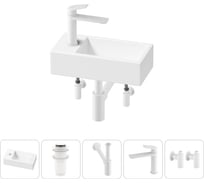 Комплект 5 в 1 Wellsee Lavinia Boho Bathroom Sink накладная/подвесная раковина 40x20 см 20216008R