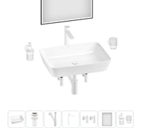 Набор Wellsee 7 в 1 Cromulent накладная раковина 56x40 см 318003000 20219002R