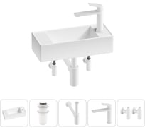 Комплект 5 в 1 Wellsee Lavinia Boho Bathroom Sink накладная/подвесная раковина 43x18 см 20216260R