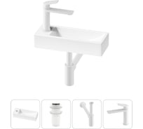 Комплект 4 в 1 Wellsee Lavinia Boho Bathroom Sink накладная/подвесная раковина 38x14 см 20215920R