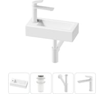 Комплект 4 в 1 Wellsee Lavinia Boho Bathroom Sink накладная/подвесная раковина 37x18 см 20215892R