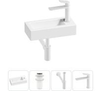 Комплект 4 в 1 Wellsee Lavinia Boho Bathroom Sink накладная/подвесная раковина 37x18 см 20215864R