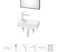 Комплект 6 в 1 Wellsee Lavinia Boho Bathroom Sink накладная/подвесная раковина 40x20 см 20219586R