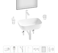Комплект 7 в 1 Wellsee Lavinia Boho Bathroom Sink накладная раковина 46x33 см 3331110 20219320R