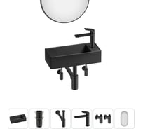 Комплект 6 в 1 Wellsee Lavinia Boho Bathroom Sink накладная/подвесная раковина 43x18 см 20219718R