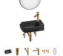 Комплект 6 в 1 Wellsee Lavinia Boho Bathroom Sink накладная/подвесная раковина 40x24 см 20219775R