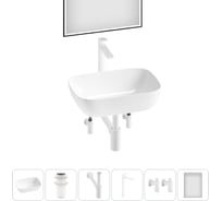 Комплект 6 в 1 Wellsee Lavinia Boho Bathroom Sink накладная раковина 46x33 см 3331110 20219316R
