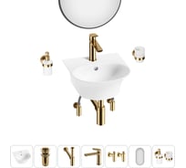Комплект 7 в 1 Wellsee Lavinia Boho Bathroom Sink накладная/подвесная раковина 34x36 см 20219911R