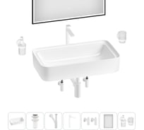 Комплект 7 в 1 Wellsee Lavinia Boho Bathroom Sink накладная раковина 75x40 см 3331109 20219384R