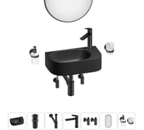 Комплект 7 в 1 Wellsee Lavinia Boho Bathroom Sink накладная/подвесная раковина 40x22 см 20219749R