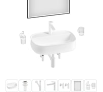 Комплект 7 в 1 Wellsee Lavinia Boho Bathroom Sink накладная раковина 55x40 см 3331108 20219472R