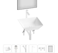 Комплект 6 в 1 Wellsee Lavinia Boho Bathroom Sink накладная раковина 42x42 см 3331111 20219300R