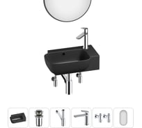 Комплект 6 в 1 Wellsee Lavinia Boho Bathroom Sink накладная/подвесная раковина 40x24 см 20219773R