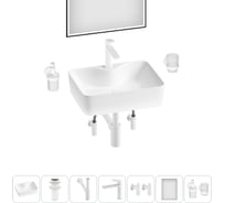 Комплект 7 в 1 Wellsee Lavinia Boho Bathroom Sink накладная раковина 48x37 см 3331110 20219352R