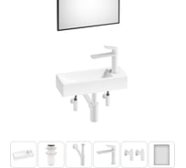 Комплект 6 в 1 Wellsee Lavinia Boho Bathroom Sink накладная/подвесная раковина 38x14 см 20219558R
