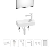 Комплект 6 в 1 Wellsee Lavinia Boho Bathroom Sink накладная/подвесная раковина 37x18 см 20219516R