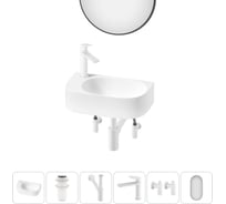 Комплект 6 в 1 Wellsee Lavinia Boho Bathroom Sink накладная/подвесная раковина 40x22 см 20219754R