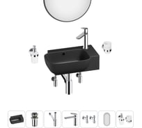 Комплект 7 в 1 Wellsee Lavinia Boho Bathroom Sink накладная/подвесная раковина 40x24 см 20219776R