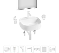 Комплект 7 в 1 Wellsee Lavinia Boho Bathroom Sink накладная раковина 42x42 см 3331108 20219464R