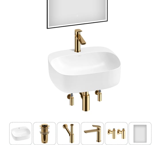 Набор Wellsee 6 в 1 Ideal накладная раковина 50x42 см 326906000, 18 20218709R 1