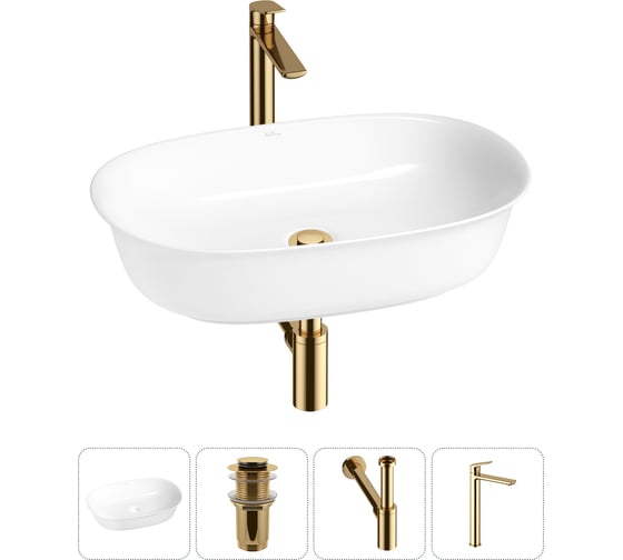 Набор Wellsee 4 в 1 Brillant iCon накладная раковина 60x40 см 32600 20214653R