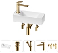 Комплект 5 в 1 Lavinia Boho Bathroom Sink накладная/подвесная раковина 43x18 см 20216287R