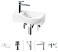 Комплект 5 в 1 Lavinia Boho Bathroom Sink накладная/подвесная раковина 40x23 см 20216033R
