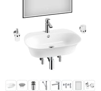 Набор Wellsee 8 в 1 Excellence Pro накладная/подвесная раковина 60x47 см 20219045R