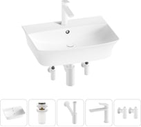 Комплект 5 в 1 Lavinia Boho Bathroom Sink накладная/подвесная раковина 55x42 см 20216792R