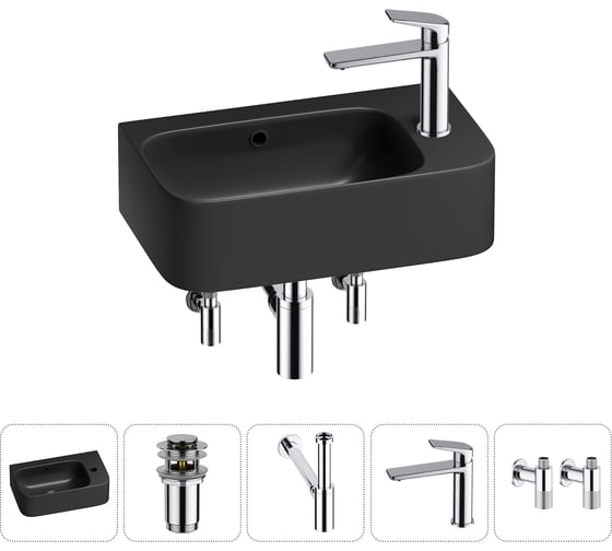 Комплект 5 в 1 Lavinia Boho Bathroom Sink накладная/подвесная раковина 45x27 см 20216522R 1