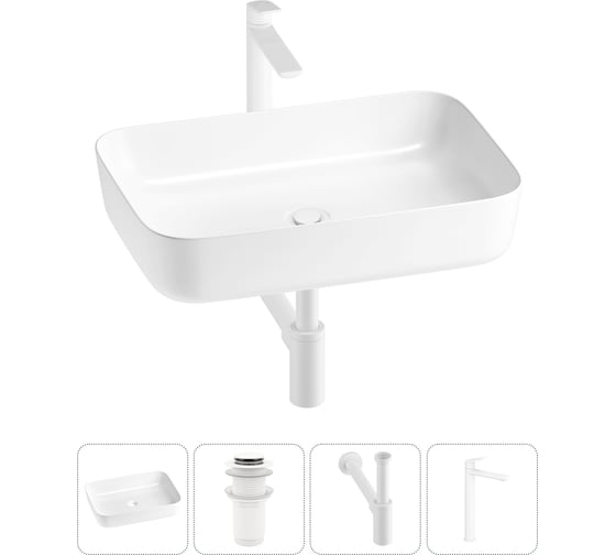 Набор Wellsee 4 в 1 Preen накладная раковина 50x40 см 329703000, 18 20214242R 1