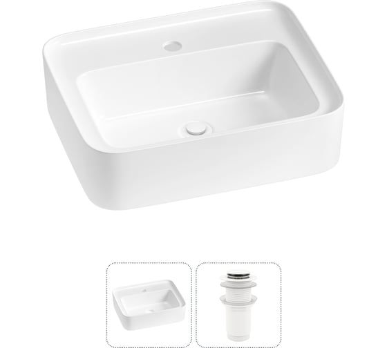 Комплект Wellsee 2 в 1 Lavinia Boho Bathroom Sink накладная/подвесная раковина 50x40 см 20215319R 1