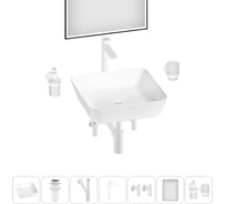 Набор Wellsee 7 в 1 Cromulent накладная раковина 44x44 см 318002000 20218994R