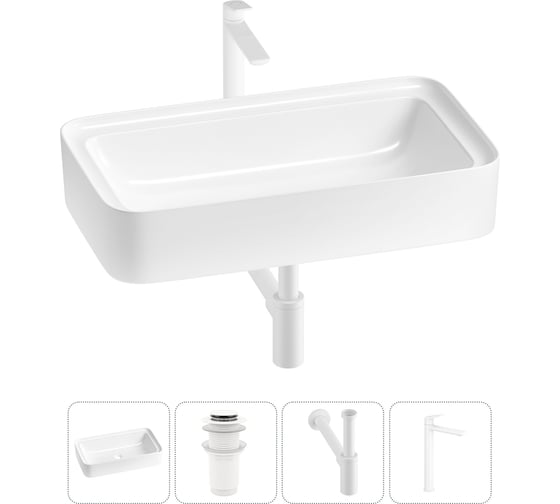 Комплект Wellsee 4 в 1 Lavinia Boho Bathroom Sink накладная раковина 75x40 см 3331109 20215343R 1
