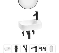 Комплект Wellsee 6 в 1 Lavinia Boho Bathroom Sink накладная/подвесная раковина 40x22 см 20219738R
