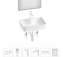Комплект Wellsee 6 в 1 Lavinia Boho Bathroom Sink накладная раковина 48x37 см 3331110 20219348R