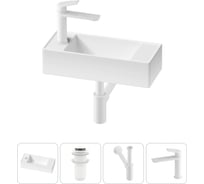 Комплект Wellsee 4 в 1 Lavinia Boho Bathroom Sink накладная/подвесная раковина 43x18 см 20216284R
